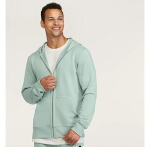 Allbirds Mens Bark Grey Anytime Organic Cotton Blend Full Zip Hoodie Size L